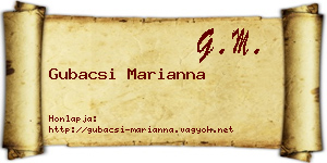 Gubacsi Marianna névjegykártya